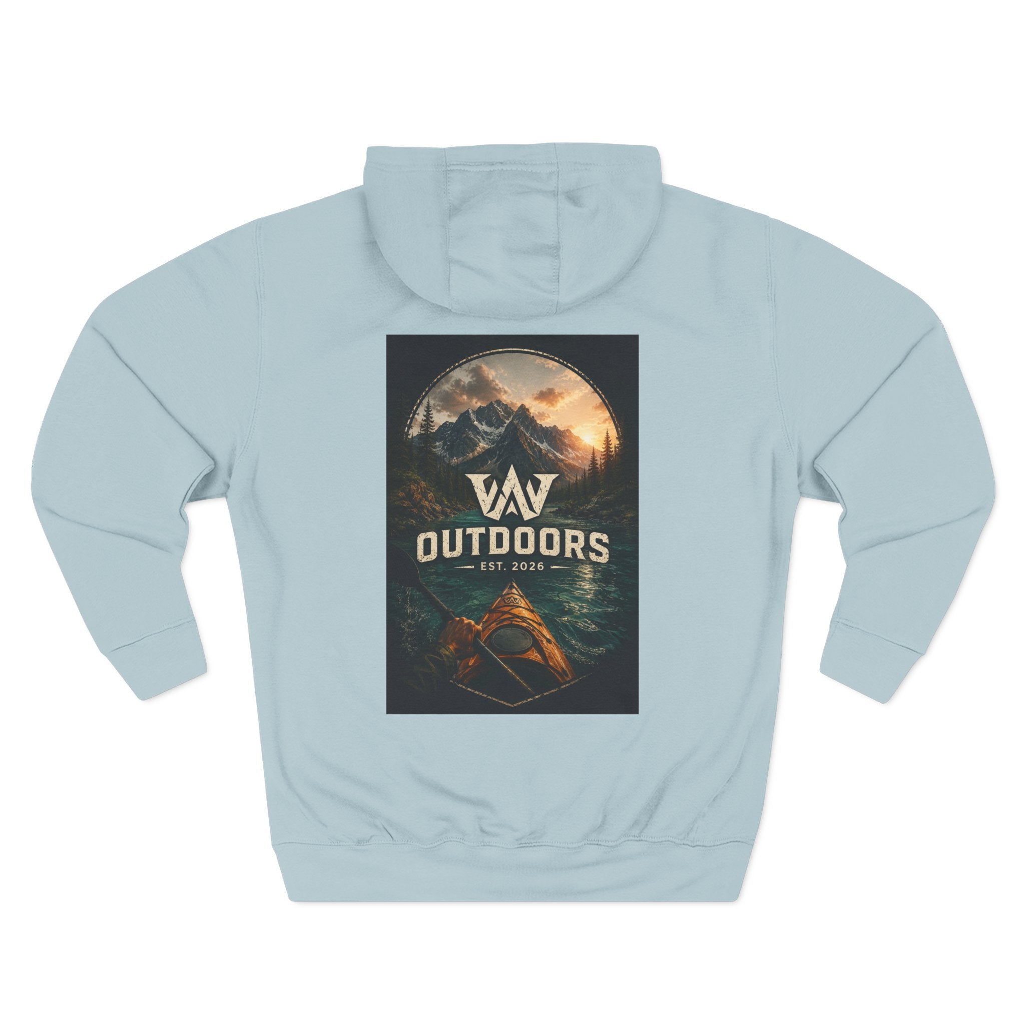 Outdoors Hoodie — VAV Outdoors Mountain Canoe Graphic Fleece Hooded Sweatshirt