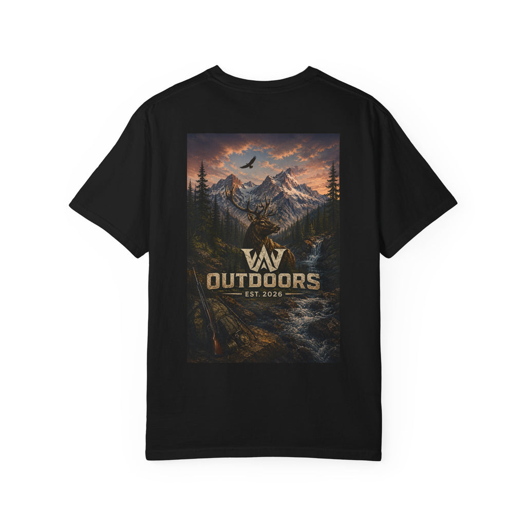 Outdoors Mountain Scene T-Shirt — 'Outdoors Est. 2018' Graphic Tee