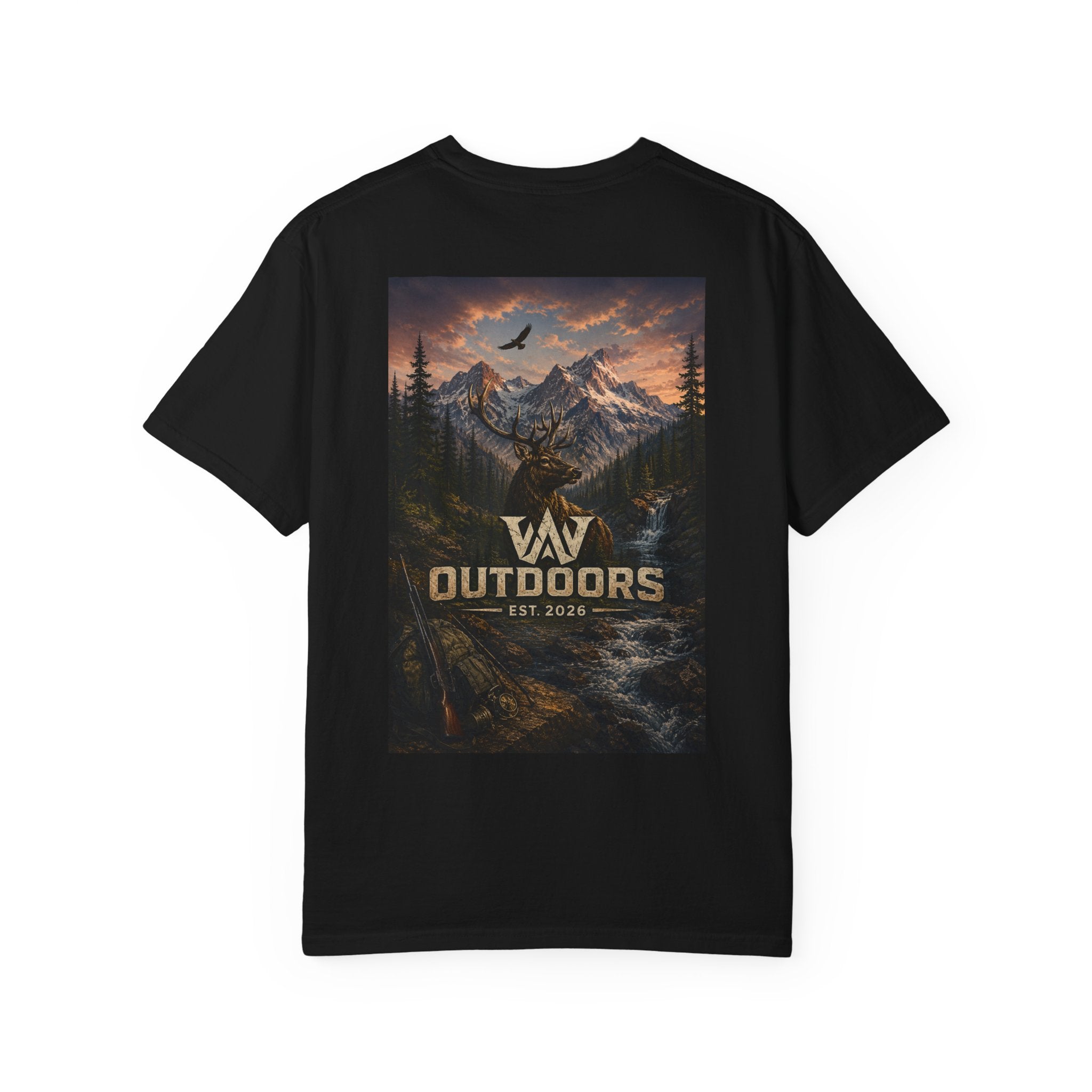 Outdoors Mountain Scene T-Shirt — 'Outdoors Est. 2018' Graphic Tee