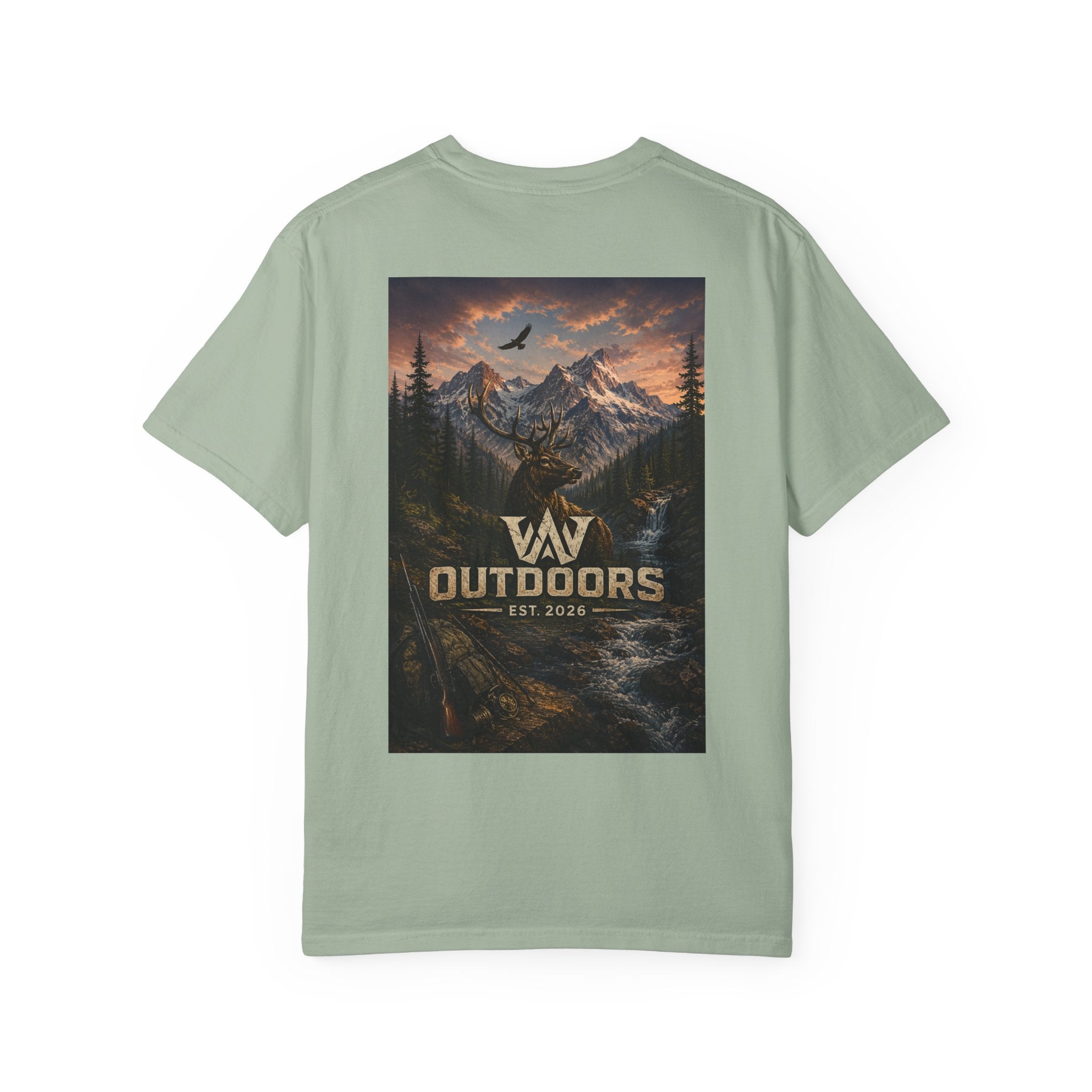 Outdoors Mountain Scene T-Shirt — 'Outdoors Est. 2018' Graphic Tee