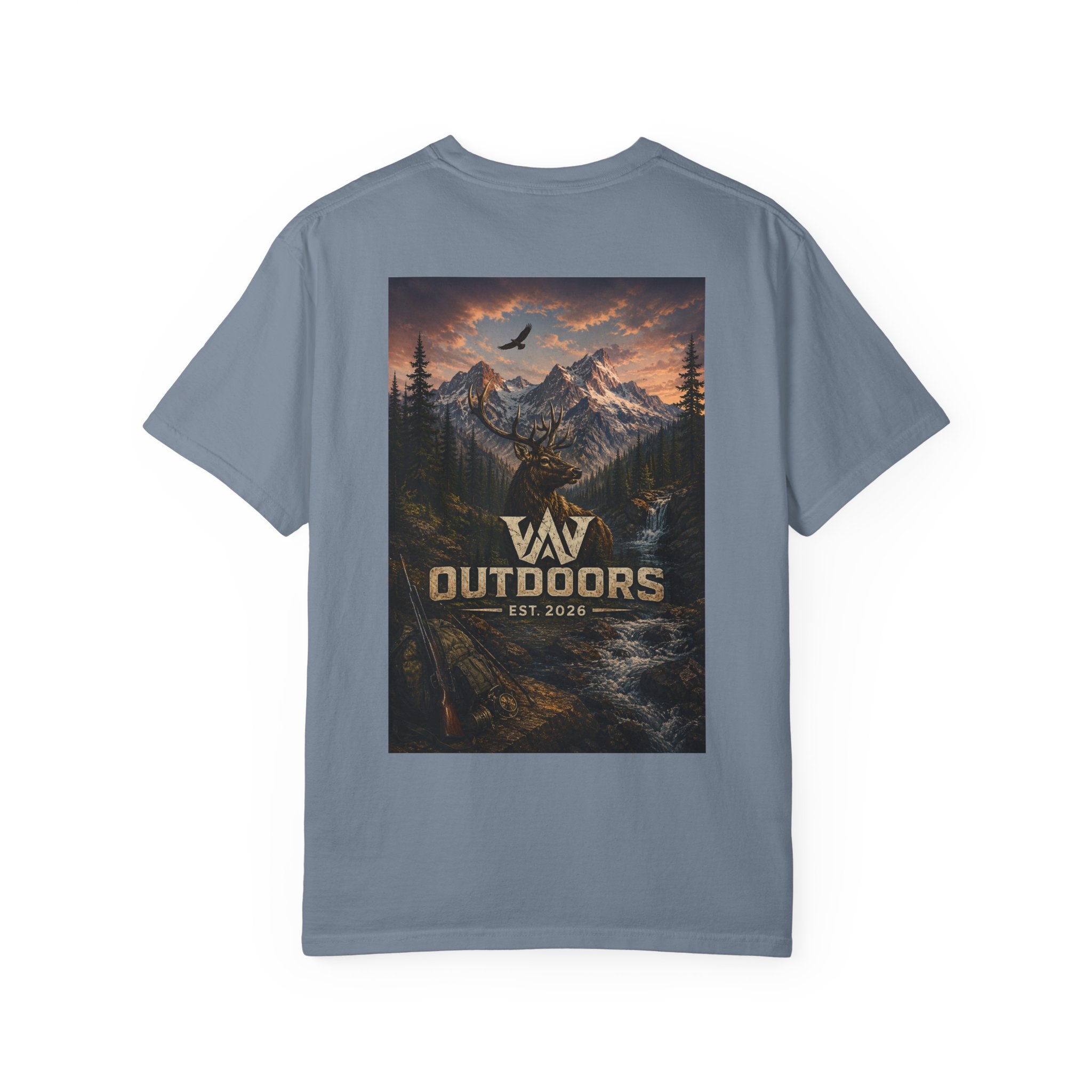 Outdoors Mountain Scene T-Shirt — 'Outdoors Est. 2018' Graphic Tee