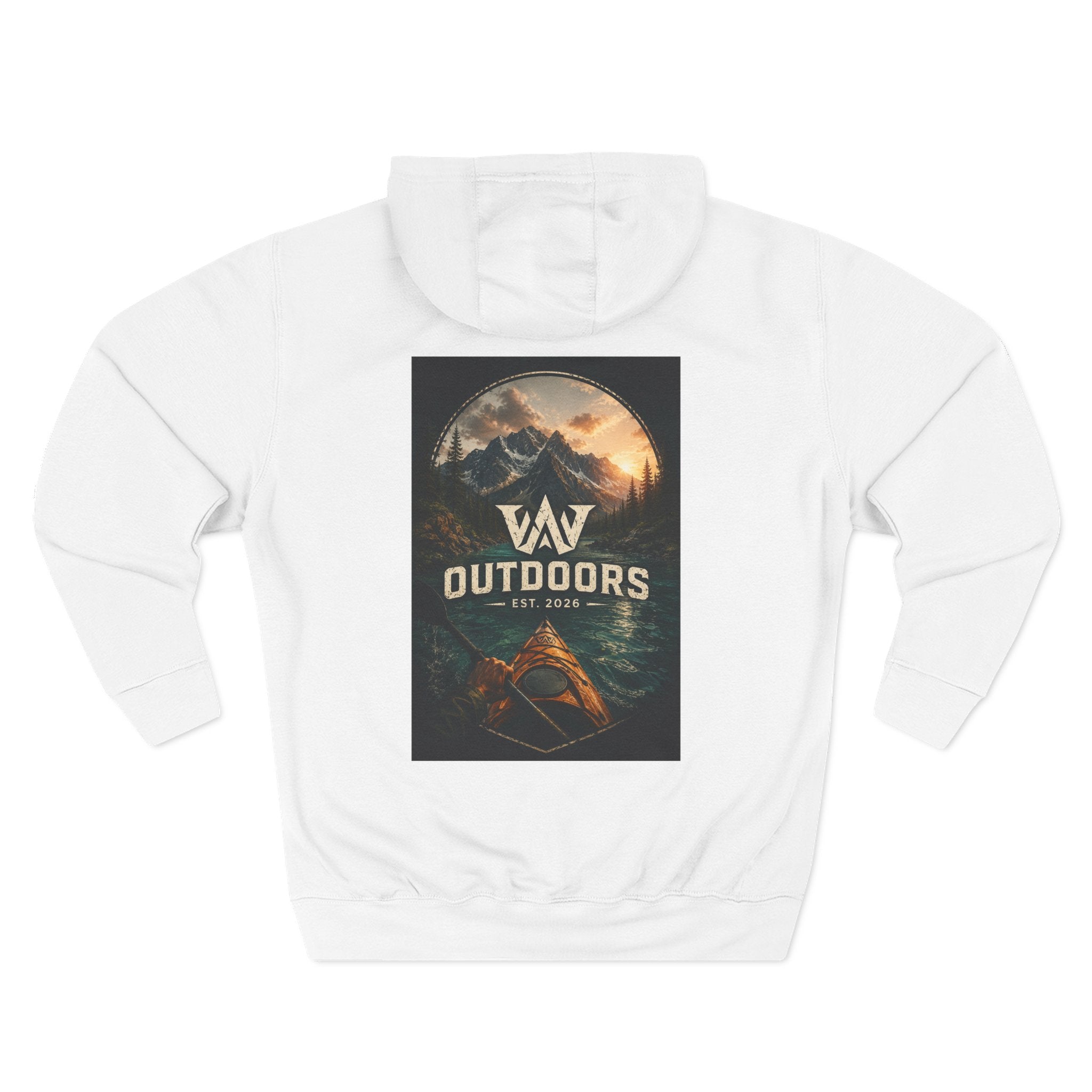 Outdoors Hoodie — VAV Outdoors Mountain Canoe Graphic Fleece Hooded Sweatshirt