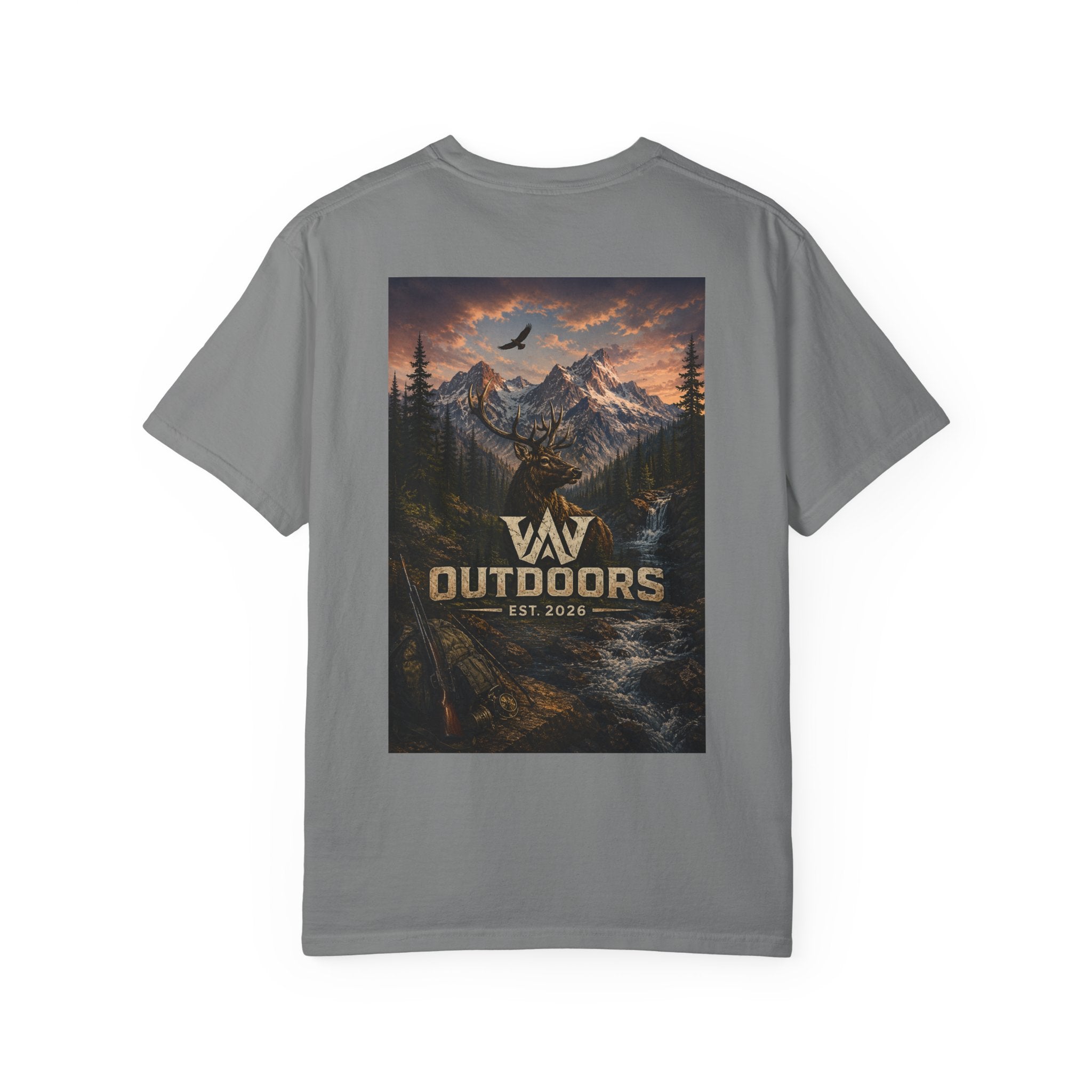 Outdoors Mountain Scene T-Shirt — 'Outdoors Est. 2018' Graphic Tee