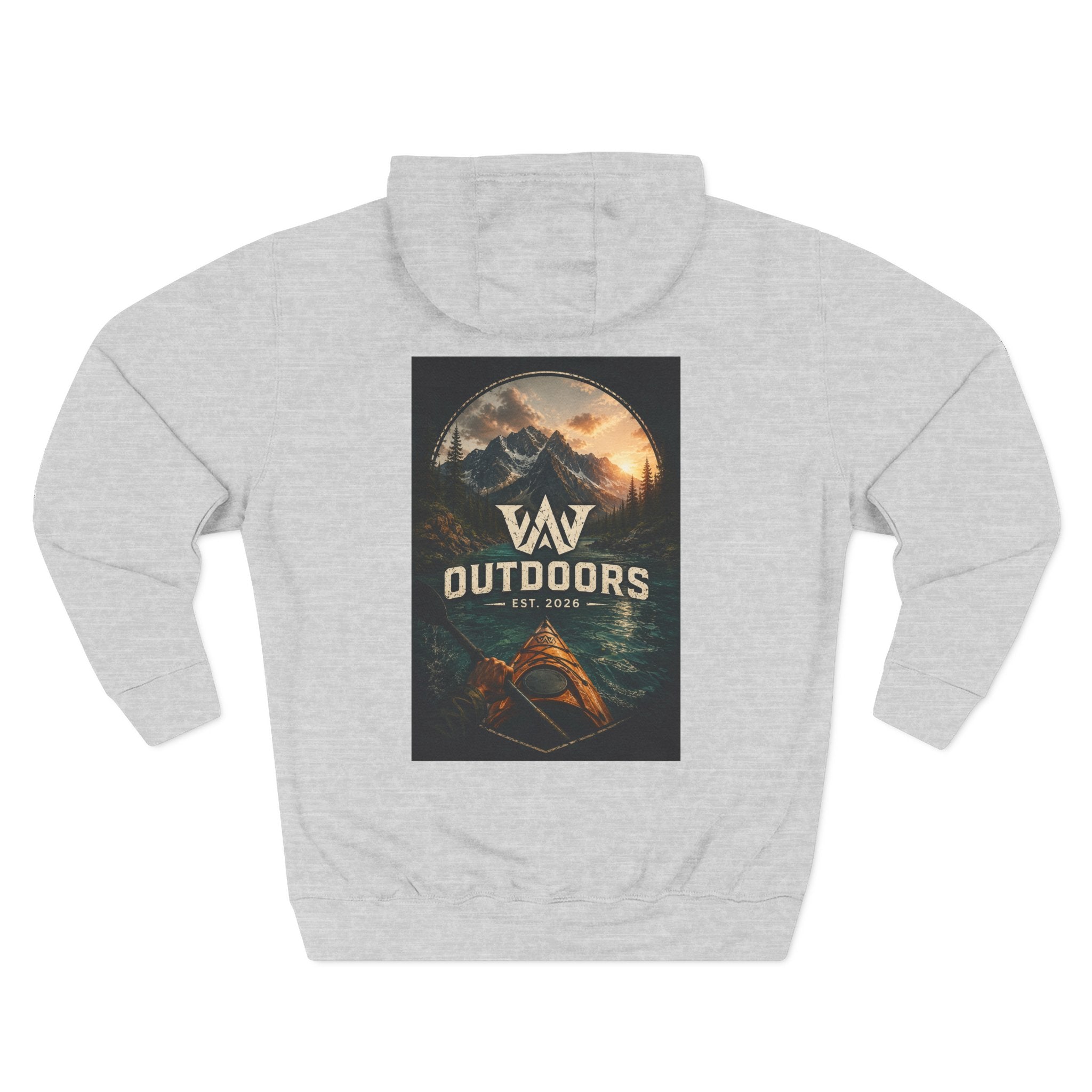Outdoors Hoodie — VAV Outdoors Mountain Canoe Graphic Fleece Hooded Sweatshirt
