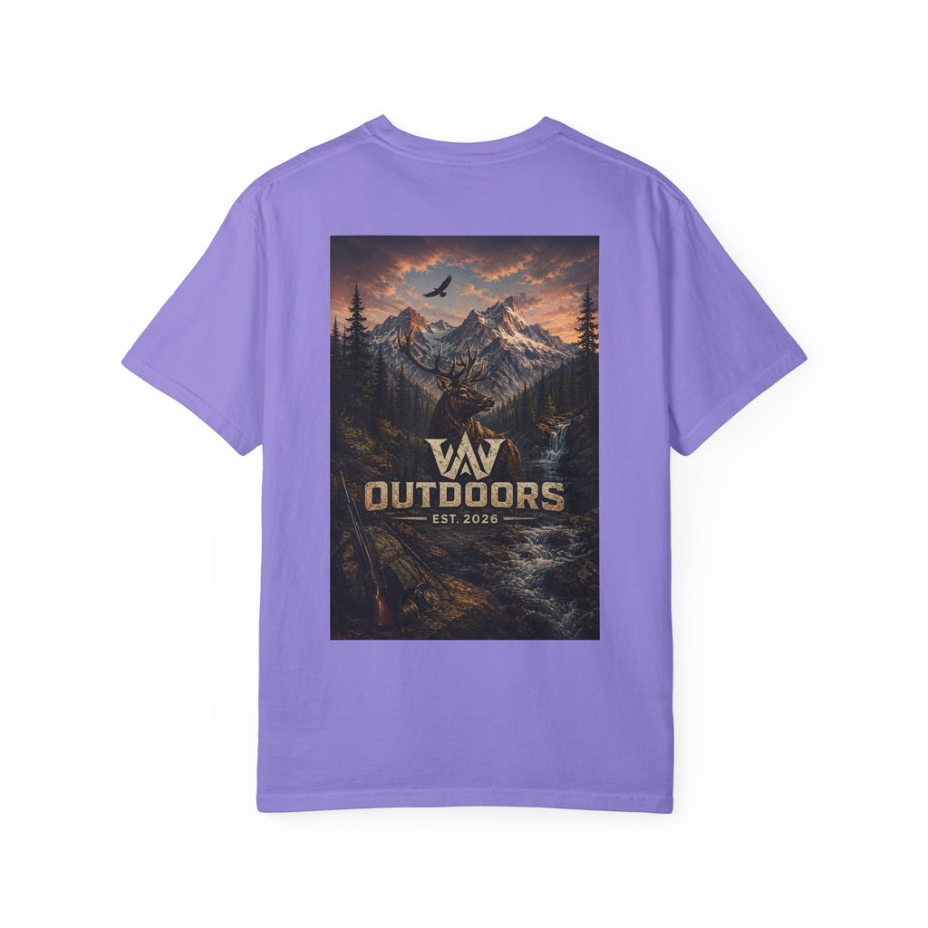 Outdoors Mountain Scene T-Shirt — 'Outdoors Est. 2018' Graphic Tee