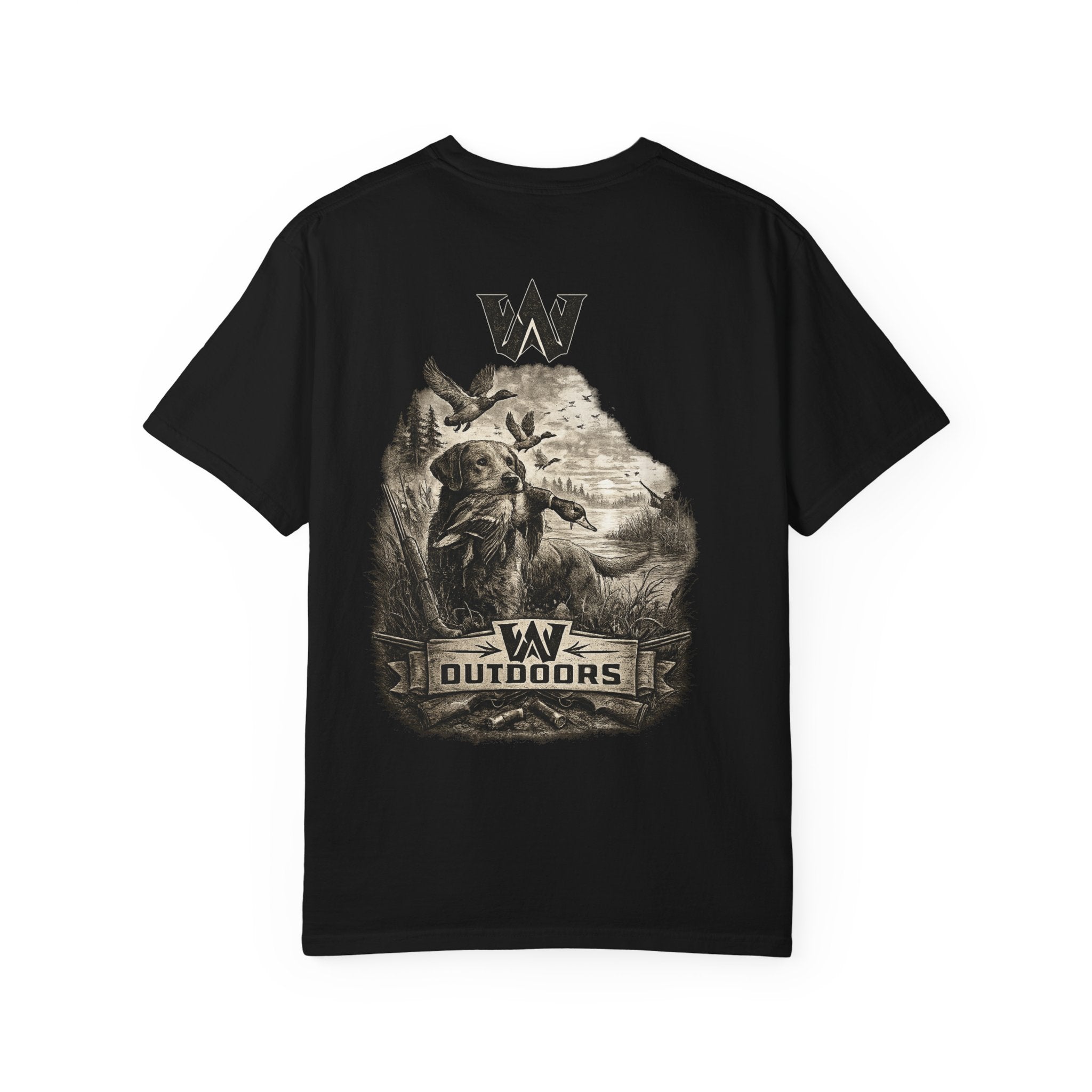 Outdoors Bass Fishing T‑Shirt — 'W Outdoors' Graphic Back Print