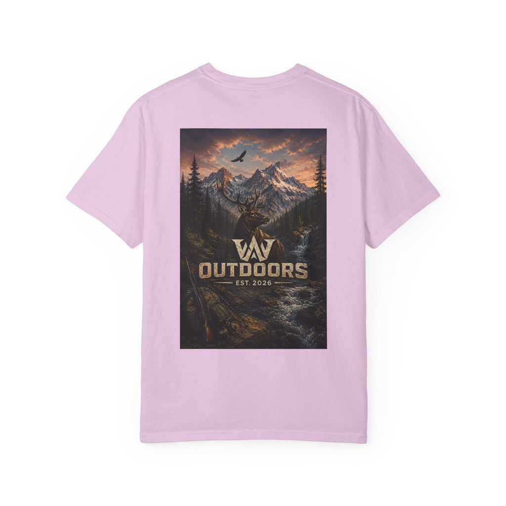 Outdoors Mountain Scene T-Shirt — 'Outdoors Est. 2018' Graphic Tee