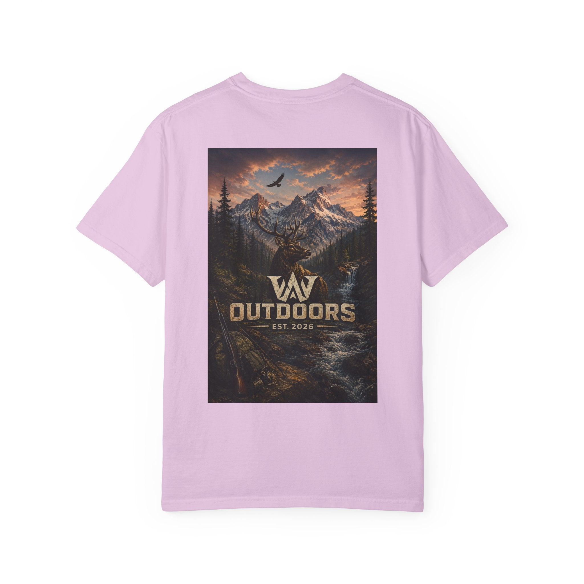 Outdoors Mountain Scene T-Shirt — 'Outdoors Est. 2018' Graphic Tee