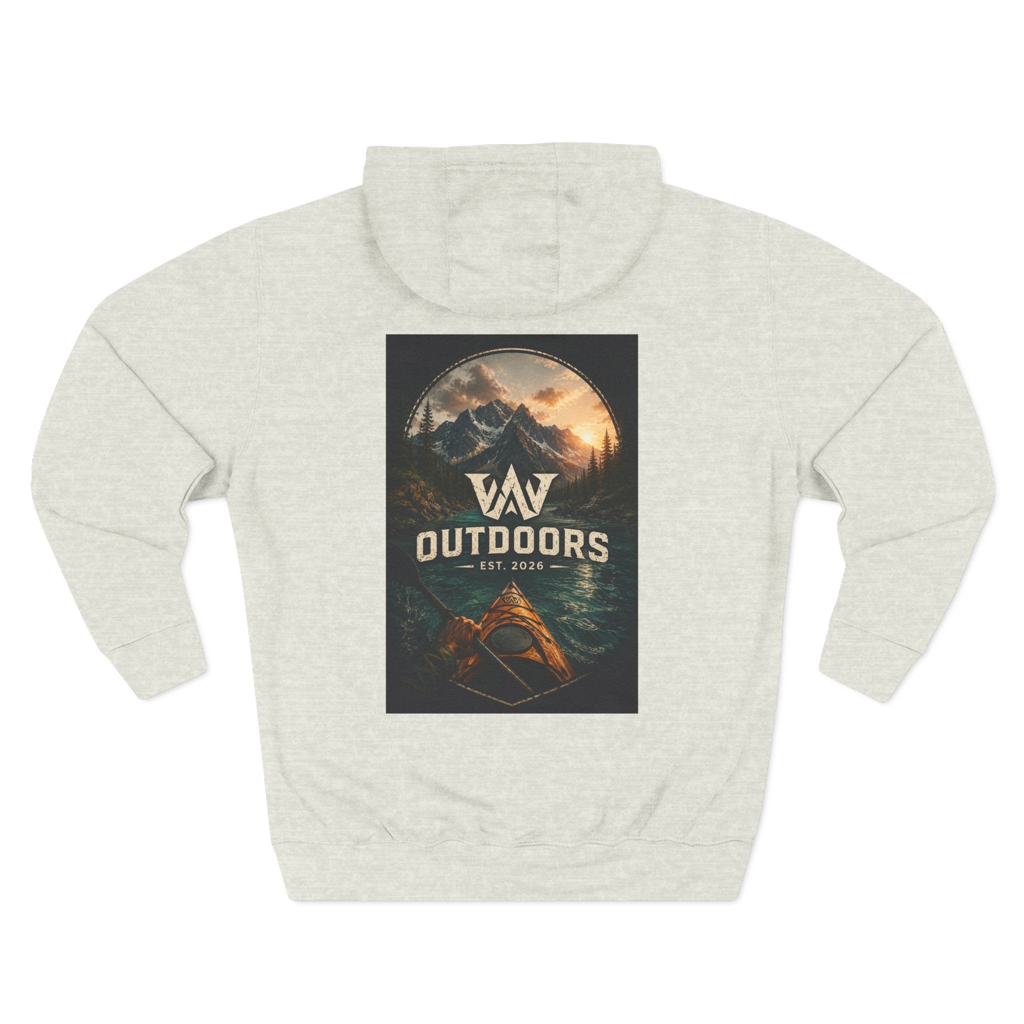 Outdoors Hoodie — VAV Outdoors Mountain Canoe Graphic Fleece Hooded Sweatshirt