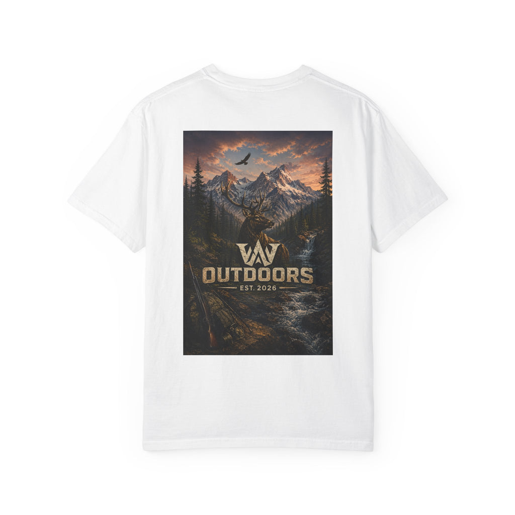 Outdoors Mountain Scene T-Shirt — 'Outdoors Est. 2018' Graphic Tee