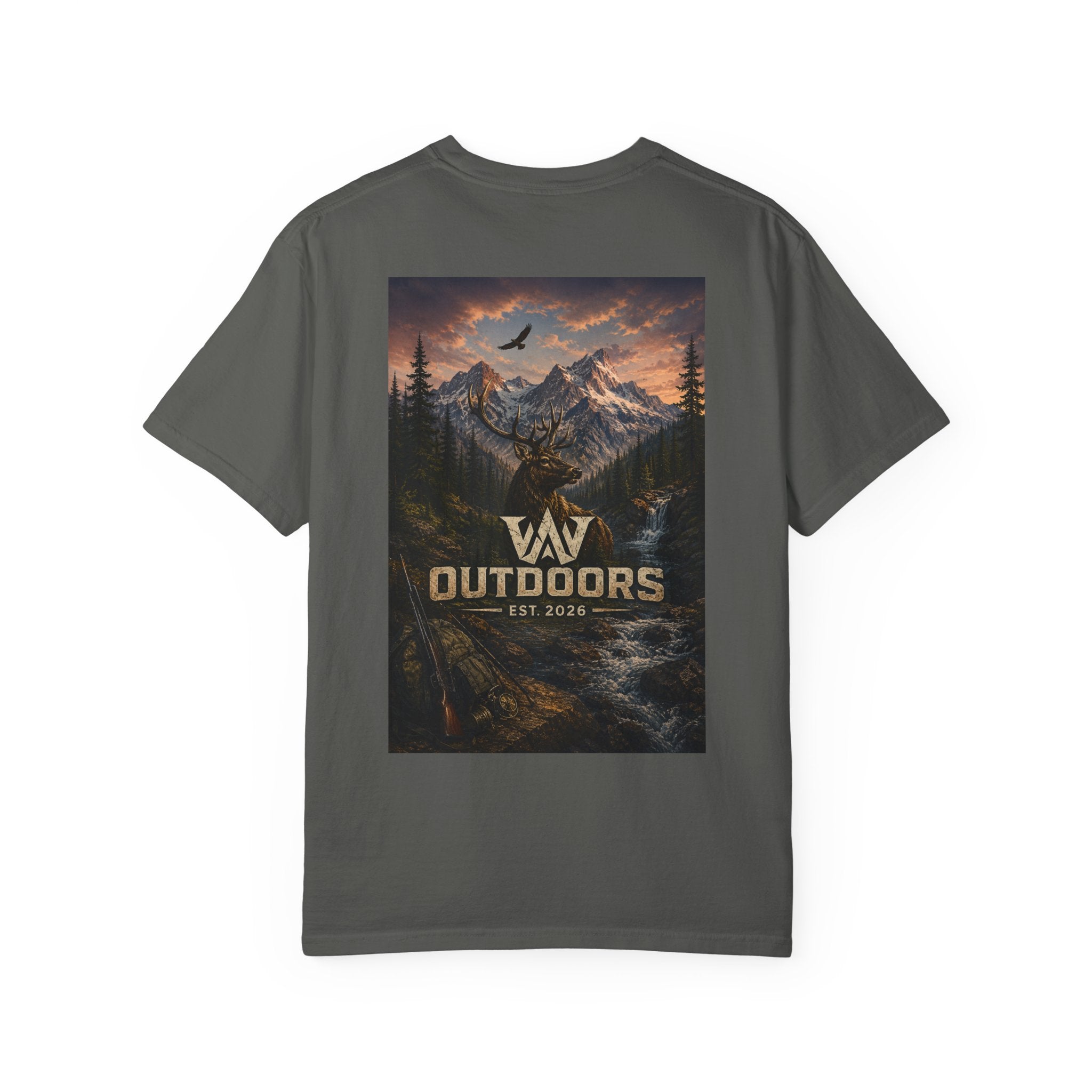 Outdoors Mountain Scene T-Shirt — 'Outdoors Est. 2018' Graphic Tee