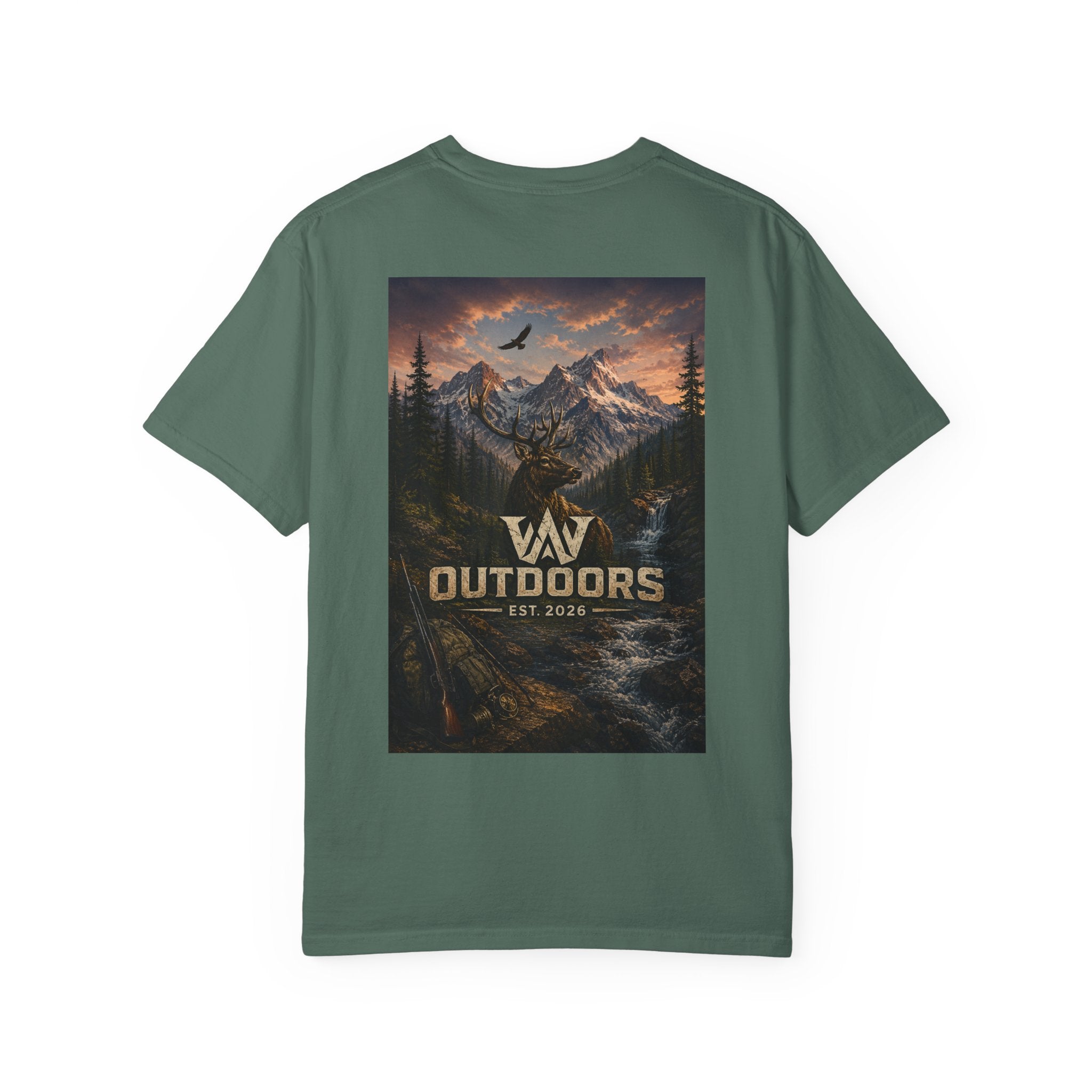 Outdoors Mountain Scene T-Shirt — 'Outdoors Est. 2018' Graphic Tee