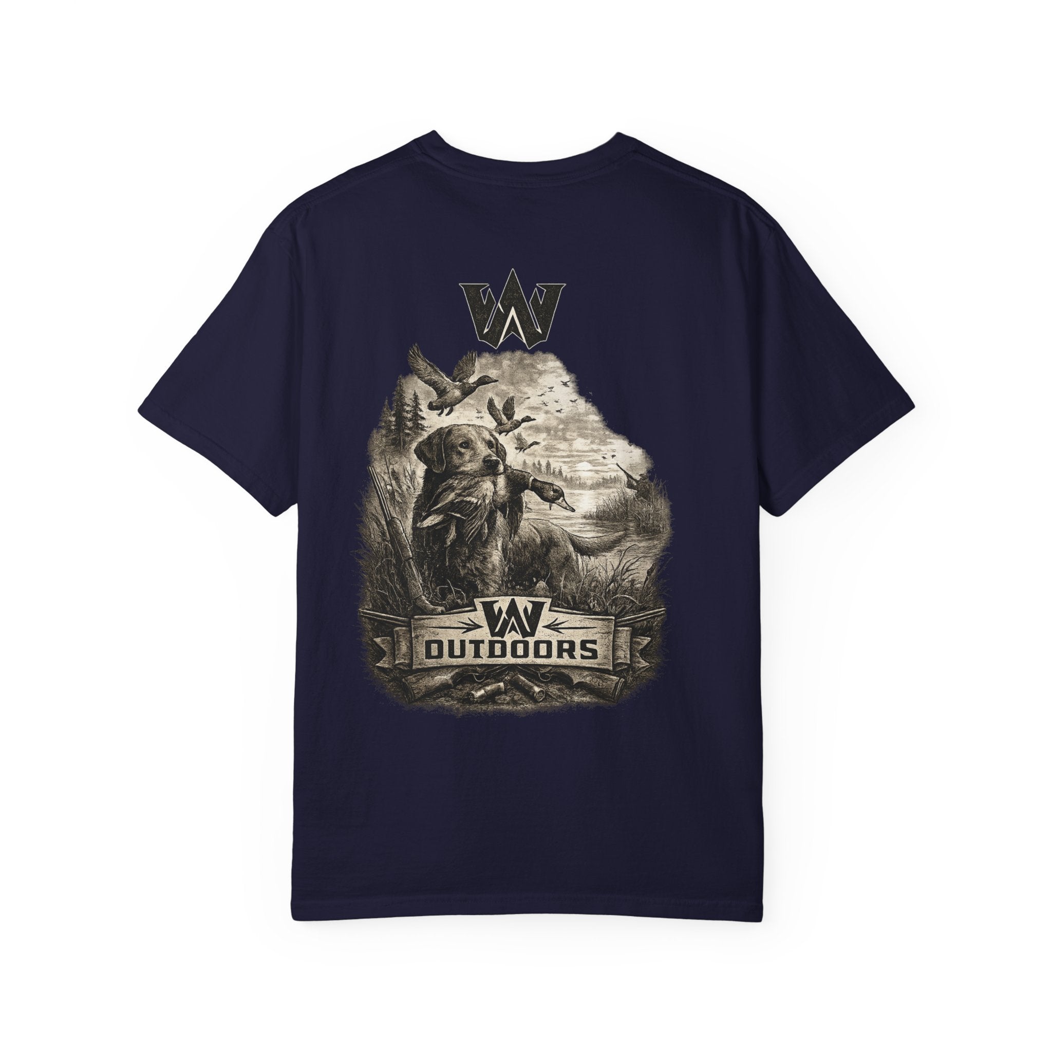 Outdoors Bass Fishing T‑Shirt — 'W Outdoors' Graphic Back Print