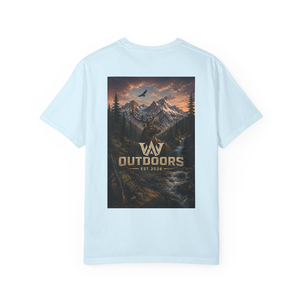 Outdoors Mountain Scene T-Shirt — 'Outdoors Est. 2018' Graphic Tee
