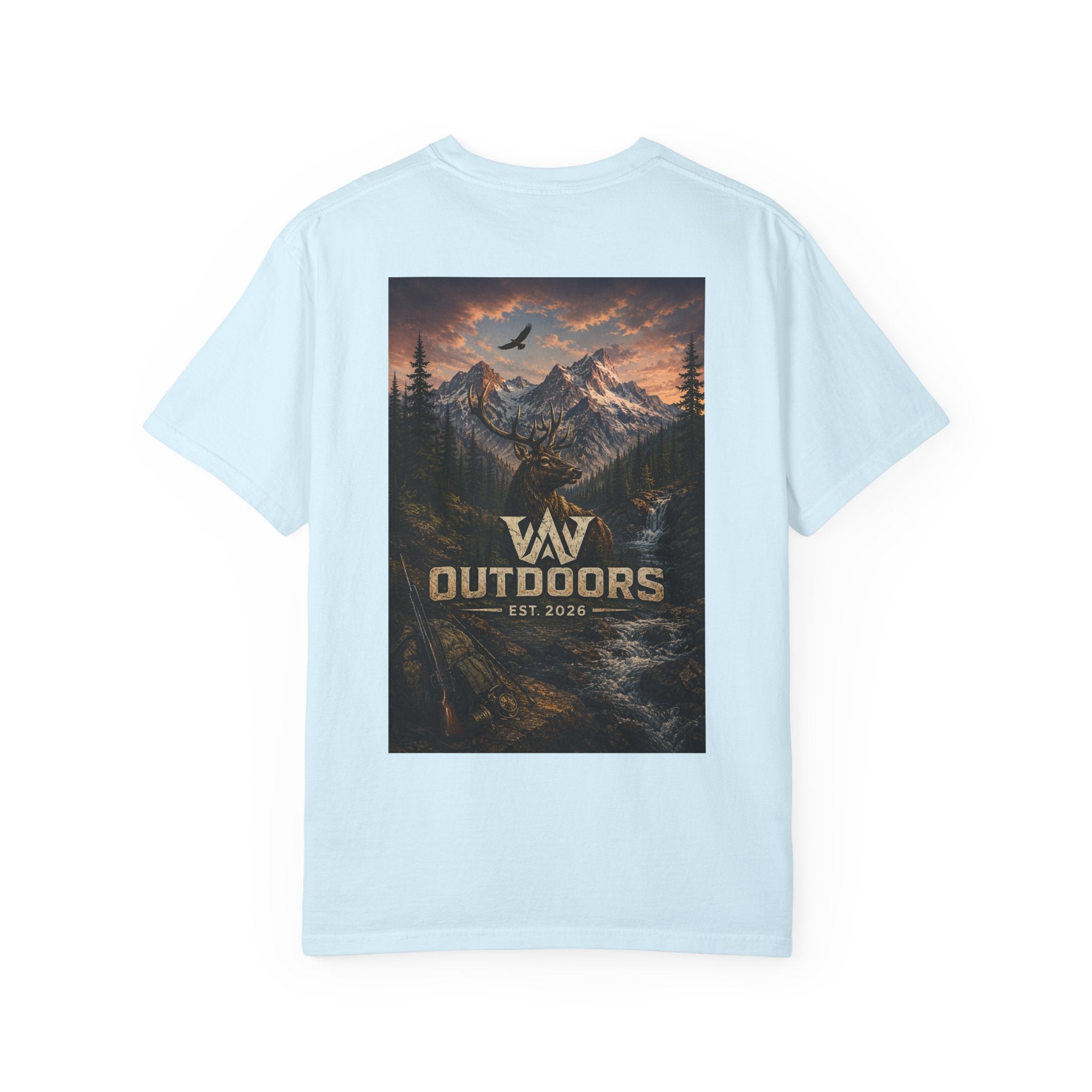 Outdoors Mountain Scene T-Shirt — 'Outdoors Est. 2018' Graphic Tee