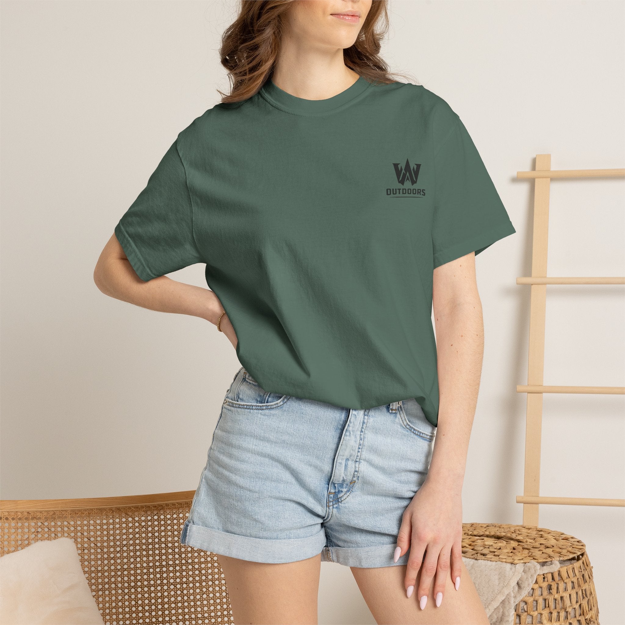 Outdoors Bass Fishing T‑Shirt — 'W Outdoors' Graphic Back Print