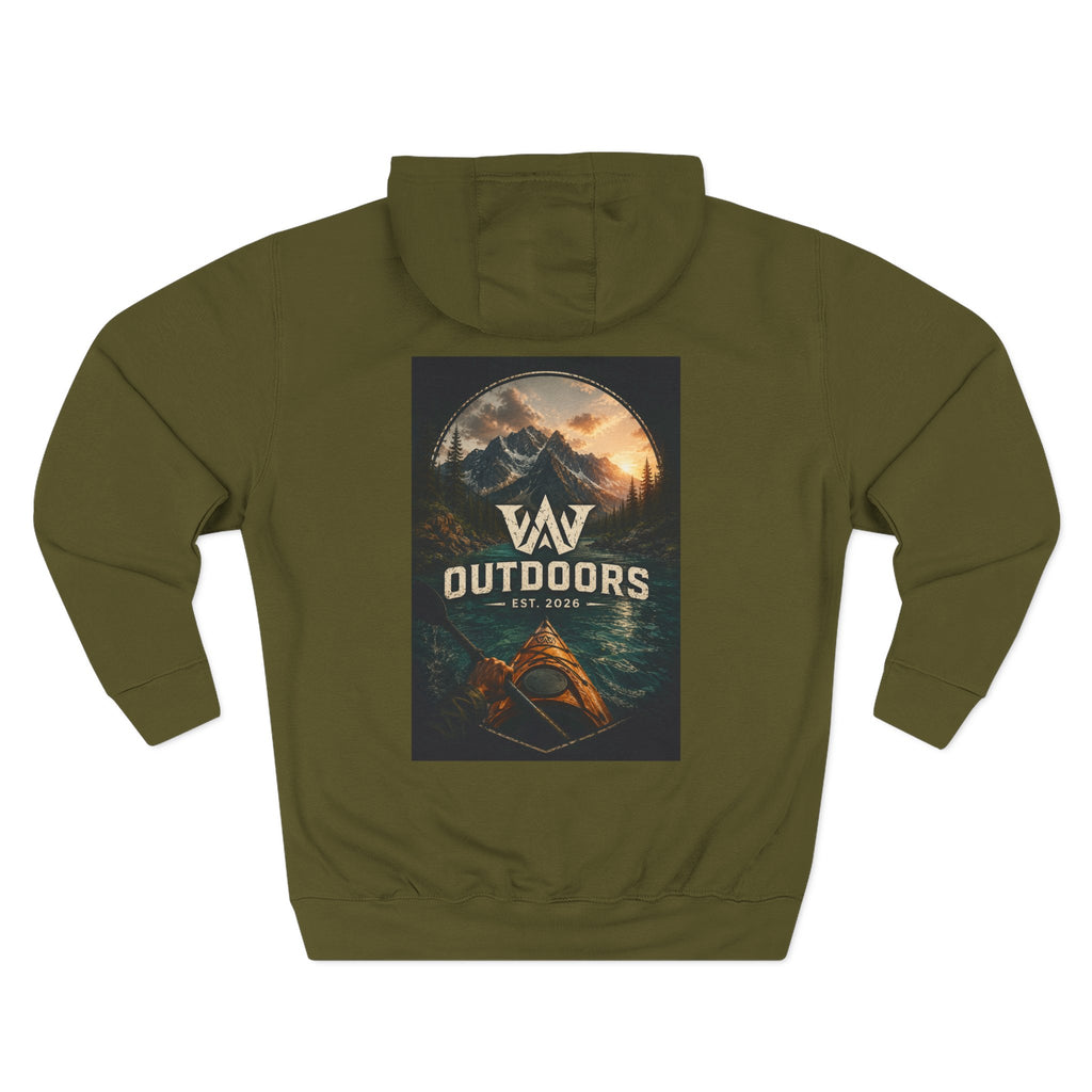 Outdoors Hoodie — VAV Outdoors Mountain Canoe Graphic Fleece Hooded Sweatshirt