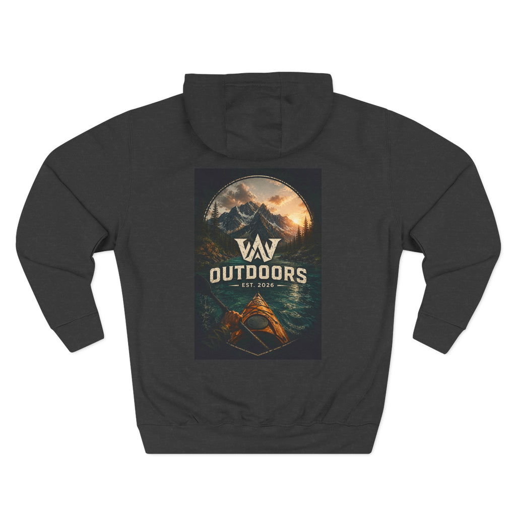 Outdoors Hoodie — VAV Outdoors Mountain Canoe Graphic Fleece Hooded Sweatshirt