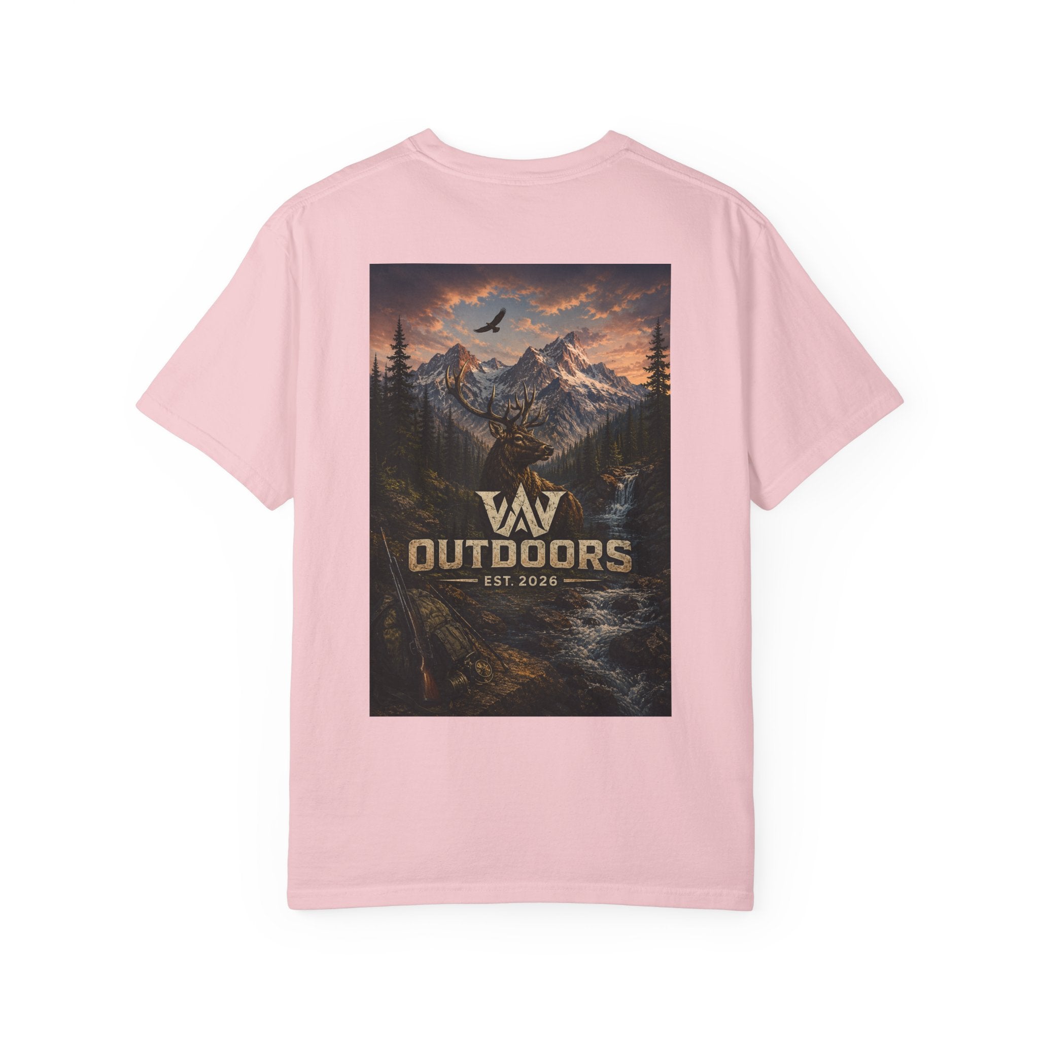 Outdoors Mountain Scene T-Shirt — 'Outdoors Est. 2018' Graphic Tee