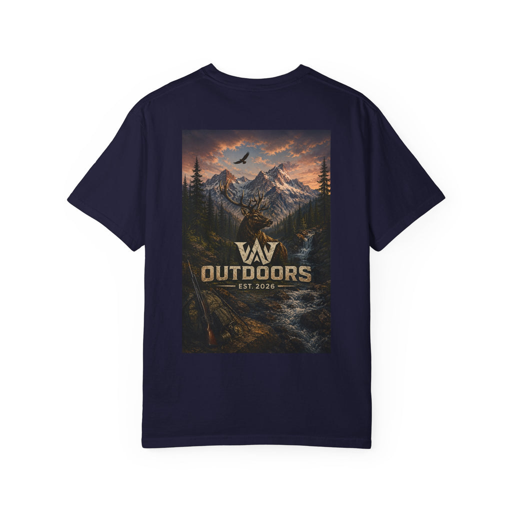 Outdoors Mountain Scene T-Shirt — 'Outdoors Est. 2018' Graphic Tee