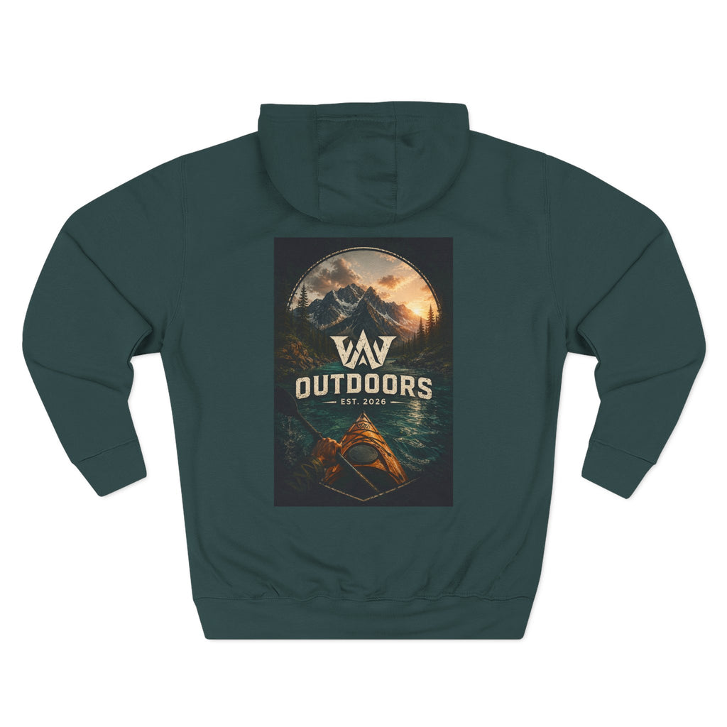 Outdoors Hoodie — VAV Outdoors Mountain Canoe Graphic Fleece Hooded Sweatshirt