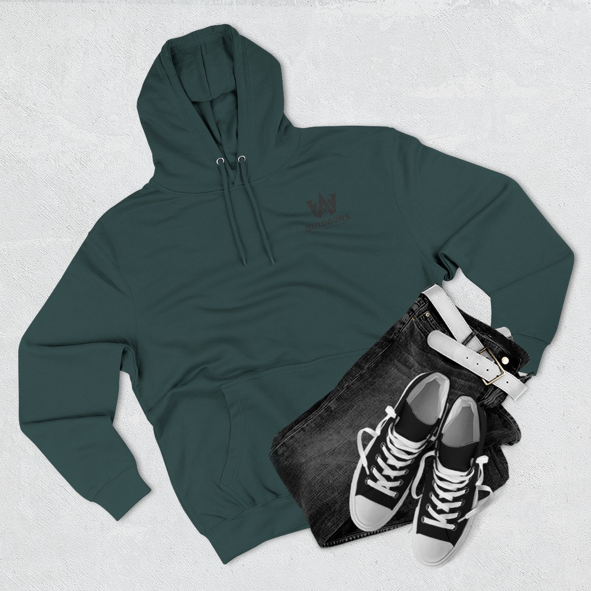 Outdoors Mountain Scene Hoodie — 'WAV Outdoors' Fleece Pullover
