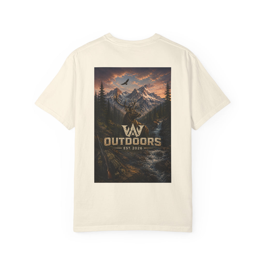 Outdoors Mountain Scene T-Shirt — 'Outdoors Est. 2018' Graphic Tee