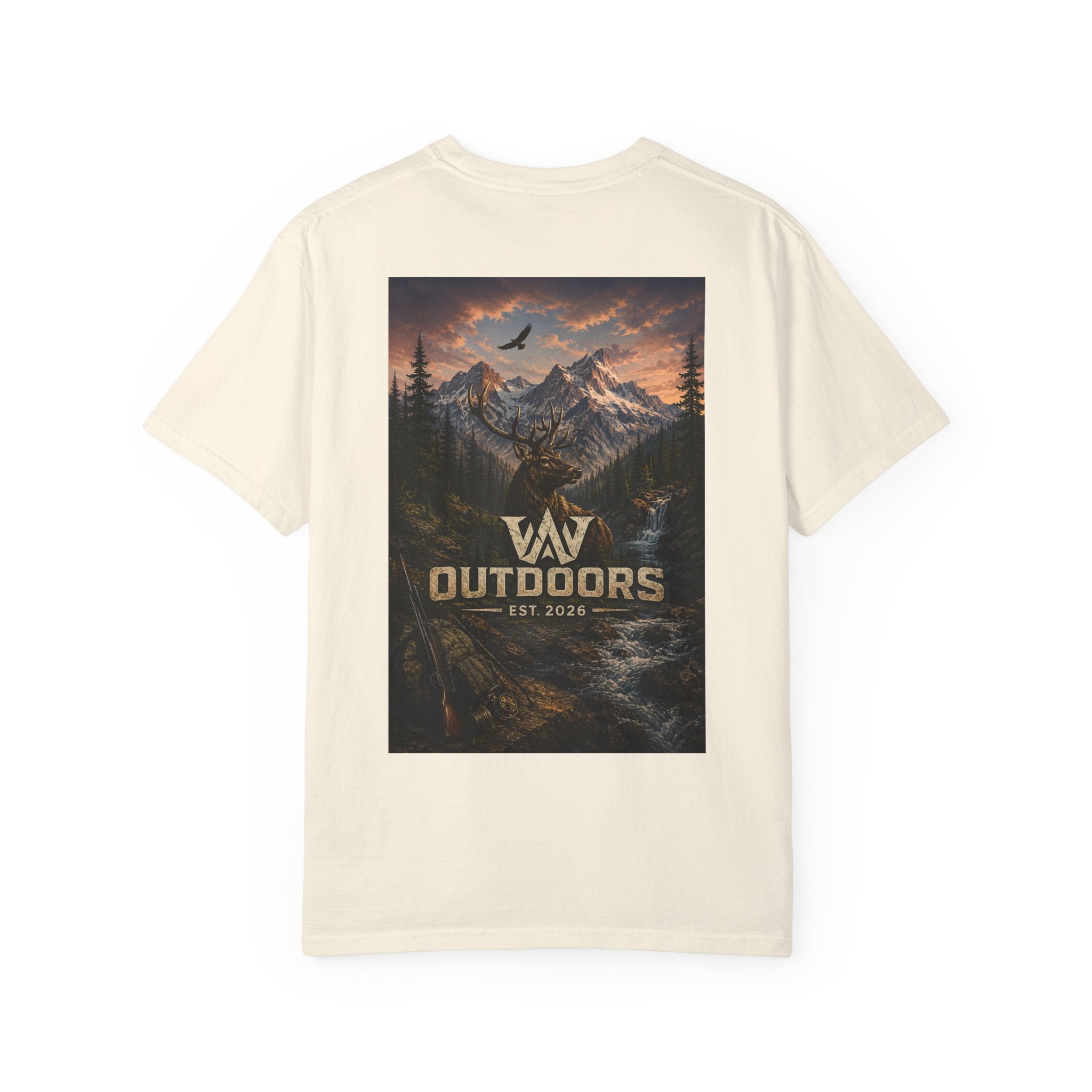 Outdoors Mountain Scene T-Shirt — 'Outdoors Est. 2018' Graphic Tee