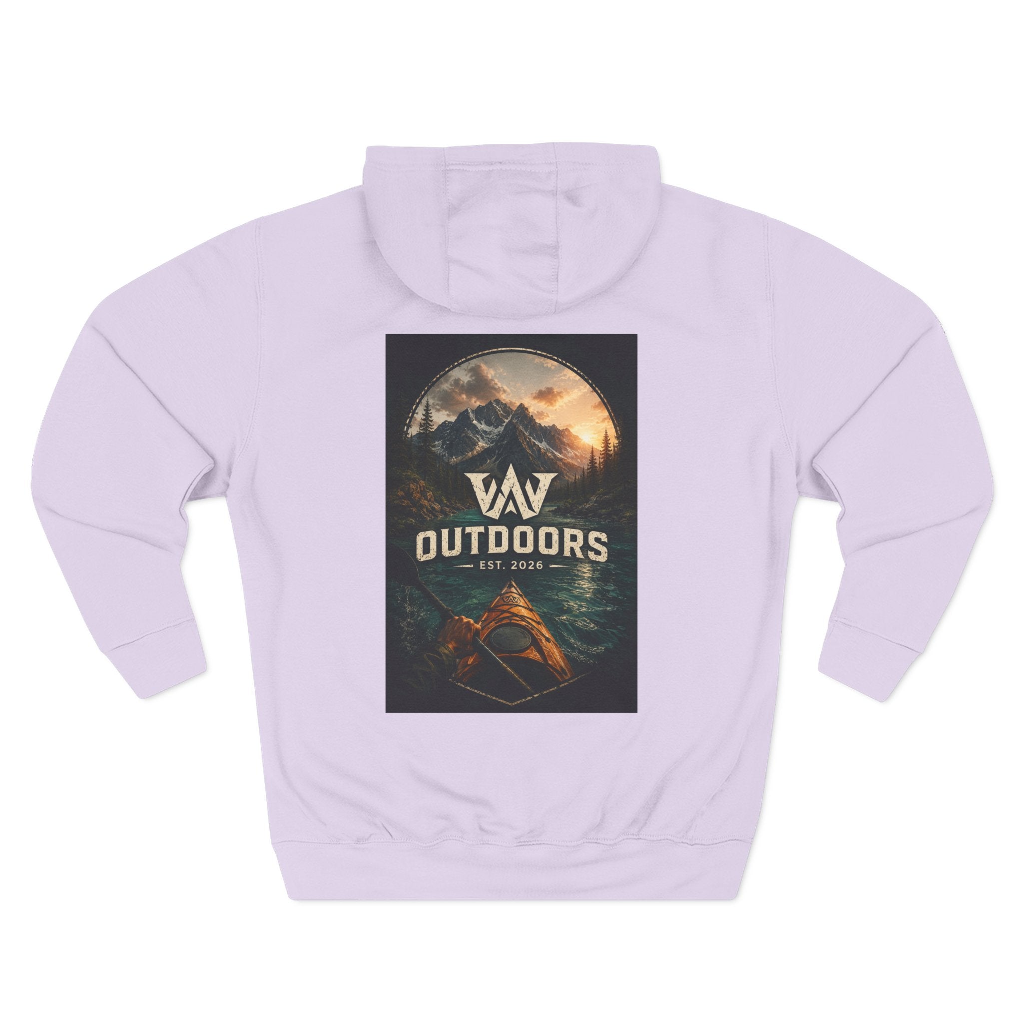 Outdoors Hoodie — VAV Outdoors Mountain Canoe Graphic Fleece Hooded Sweatshirt