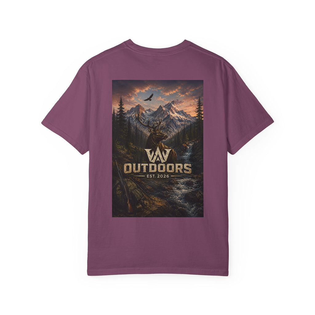 Outdoors Mountain Scene T-Shirt — 'Outdoors Est. 2018' Graphic Tee