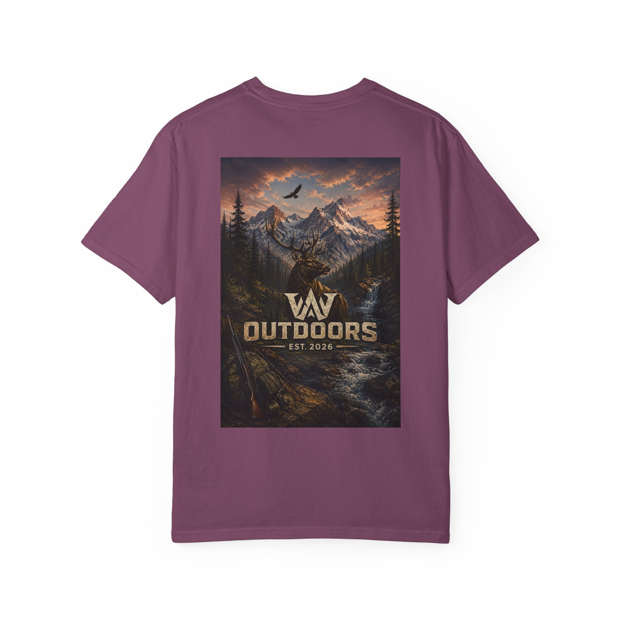 Outdoors Mountain Scene T-Shirt — 'Outdoors Est. 2018' Graphic Tee