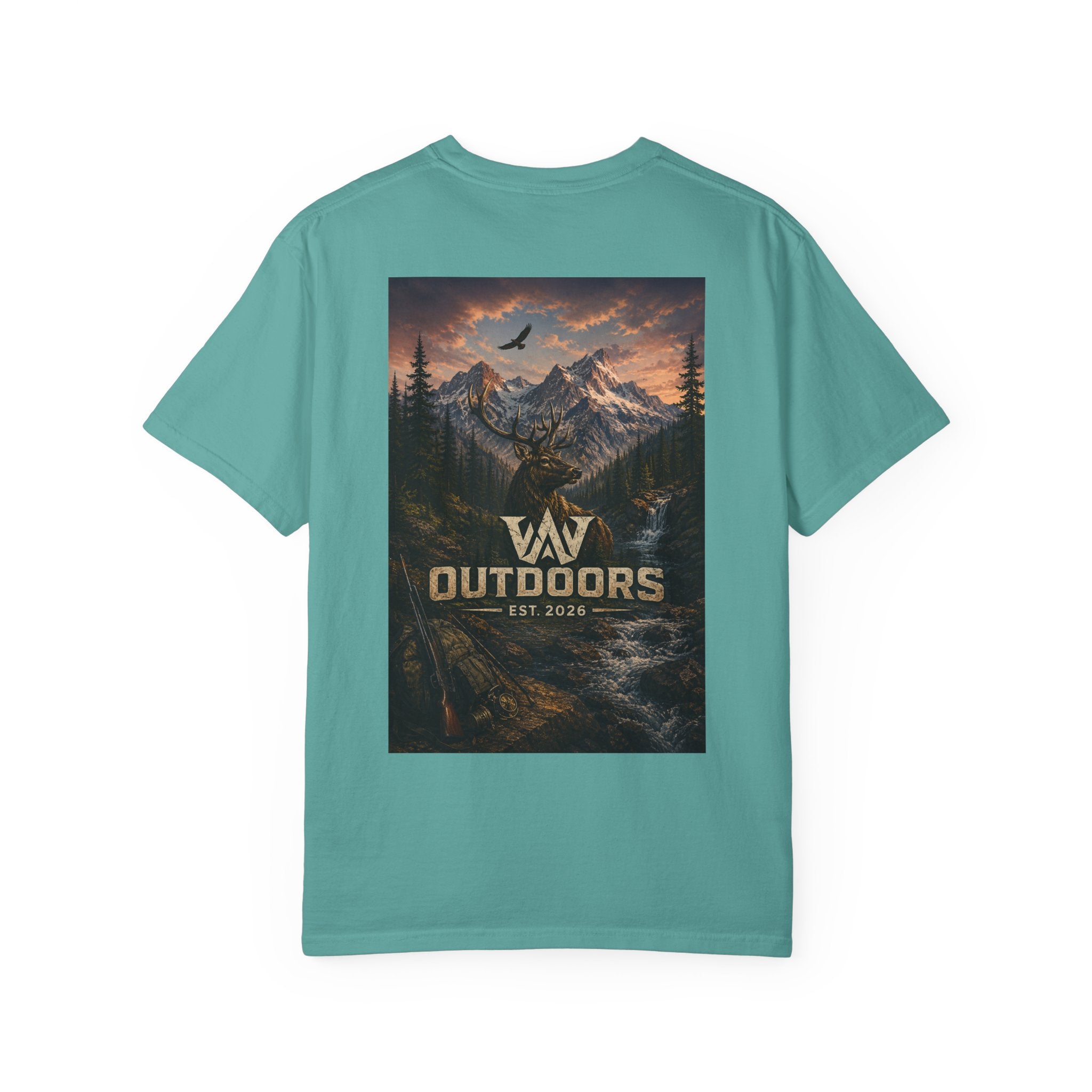 Outdoors Mountain Scene T-Shirt — 'Outdoors Est. 2018' Graphic Tee