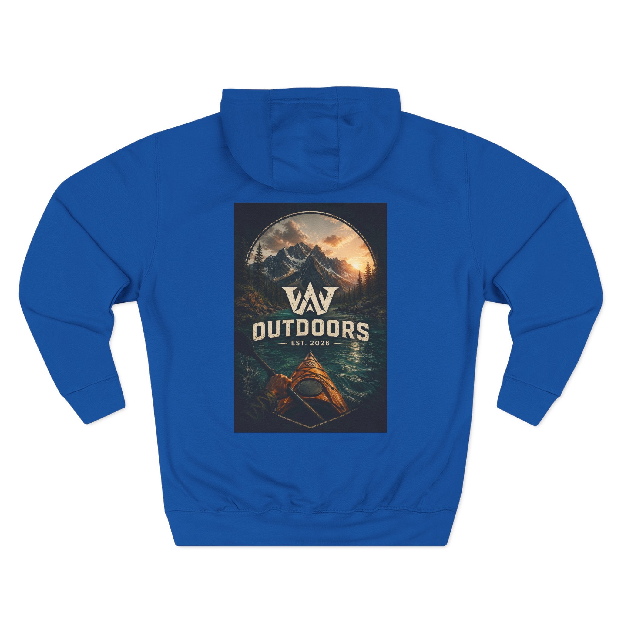 Outdoors Hoodie — VAV Outdoors Mountain Canoe Graphic Fleece Hooded Sweatshirt