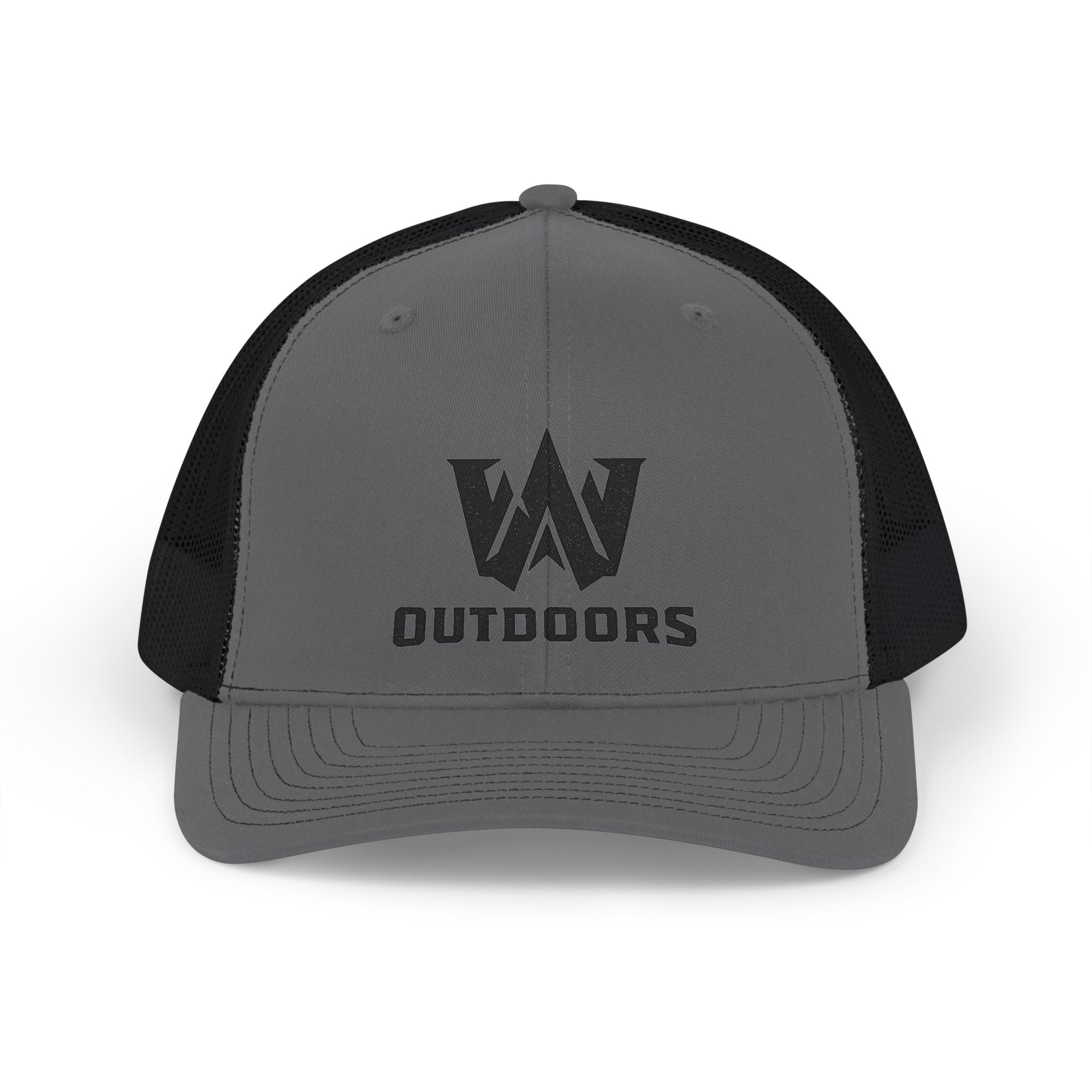 Outdoors Trucker Cap — Bold Mountain Logo Snapback Hat
